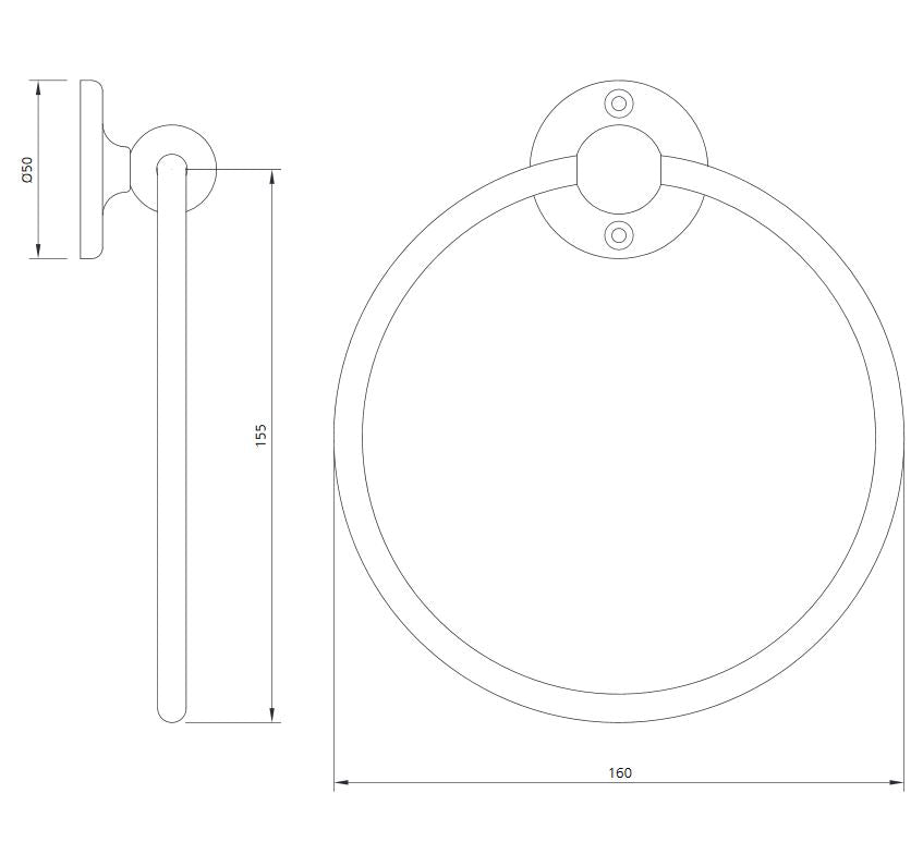 Lefroy Brooks Edwardian Towel Ring - Chrome