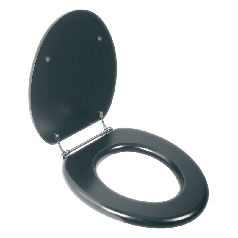 Lefroy Brooks La Chapelle Black Toilet Seat With Bar Hinge