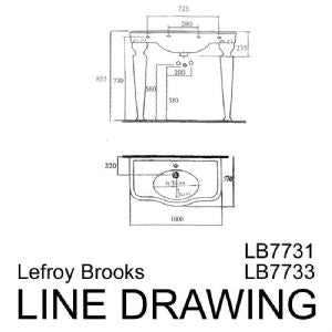 Lefroy Brooks La Chapelle 1000 x 570 Console 3Tap Hole Basin