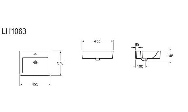 Essentials Flite / Suburb 455mm Basin 1 Tap Hole