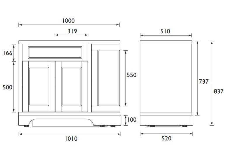 Wilton 1000mm Corner Left Hand Graphite