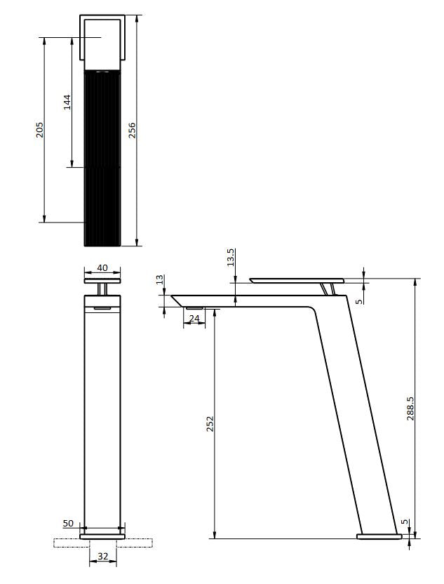 Crosswater Limit Tall Basin Monobloc Mixer - Chrome