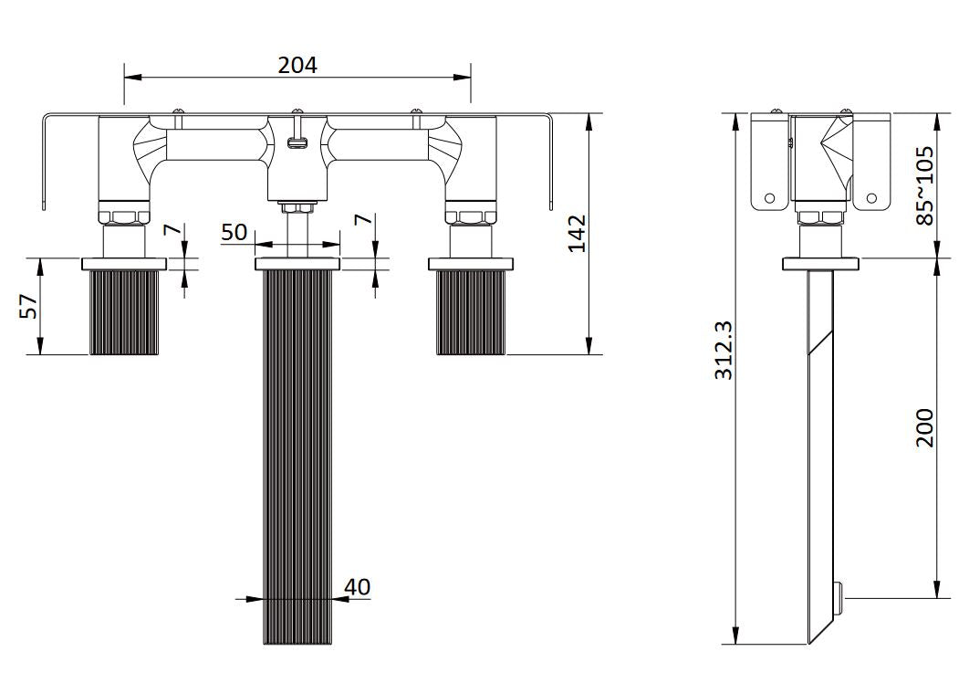 Crosswater Limit 3H Wall Mounted Mixer Mixer - Brushed Brass