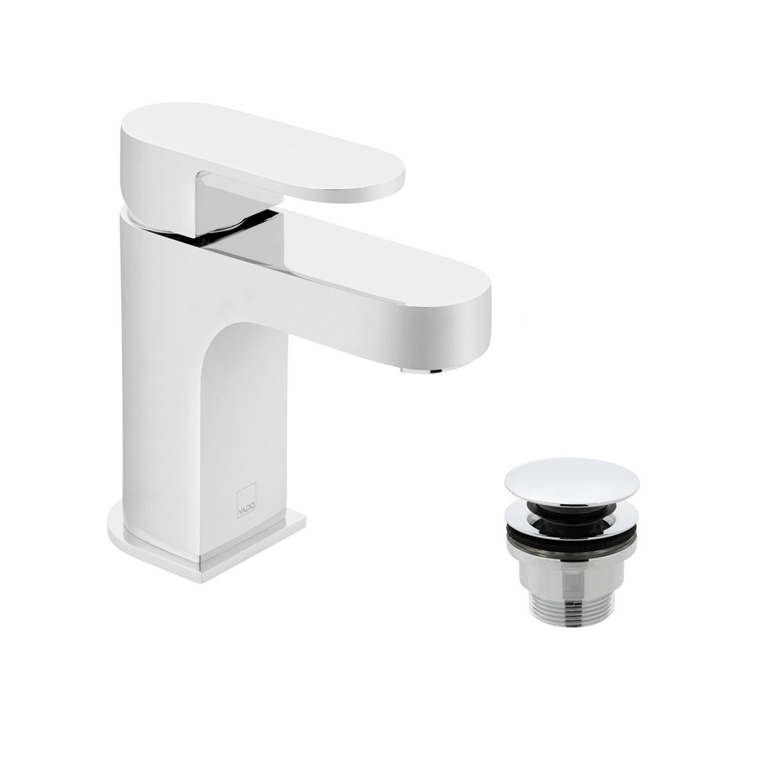 VADO Life Mono Basin Mixer with Universal Waste - Chrome Finish