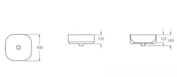 Essentials Ravine 400mm Countertop Basin in BLACK Ceramic