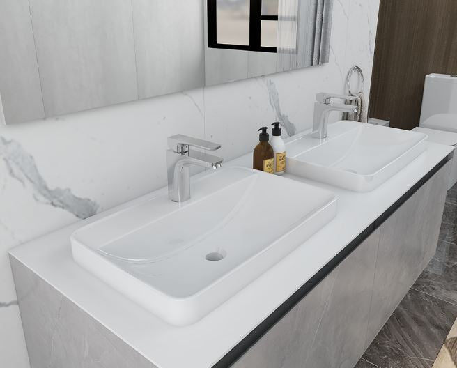 Essentials Arco 600mm Inset Countertop 1TH Basin White