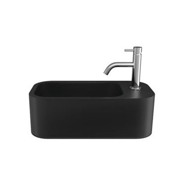 Crosswater Popolo Cloakroom Basin - Matt Black Right Handed - 480mm x 250mm