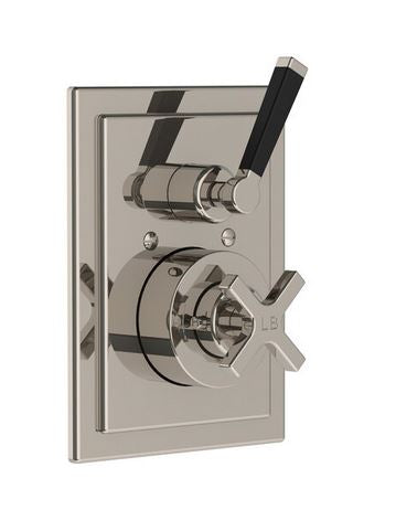 Lefroy Brooks Mackintosh Concealed Thermostatic Shower Mixing Valve Black Lever  - MB8706AG Antique Gold