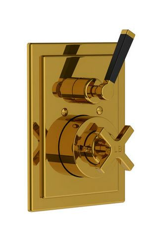 Lefroy Brooks Mackintosh Concealed Thermostatic Shower Mixing Valve Black Lever  - MB8706NK Silver Nickel