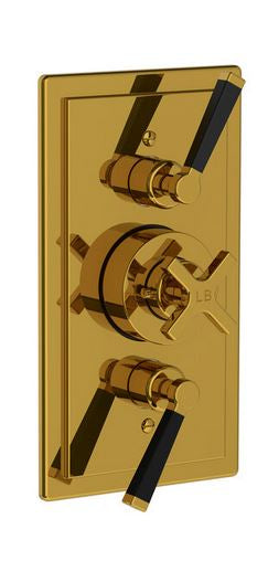 Lefroy Brooks Mackintosh Black Lever Concealed Dual Control Thermostatic Valve - Silver Nickel