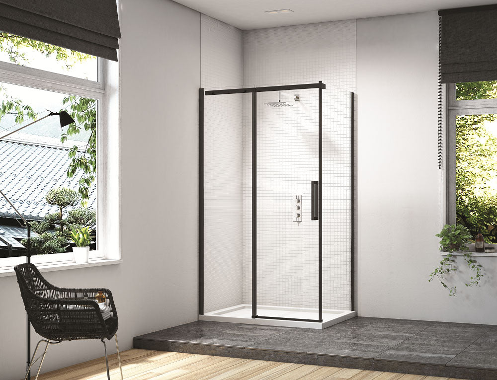 Merlyn Black Shower Sliding Door 1200mm