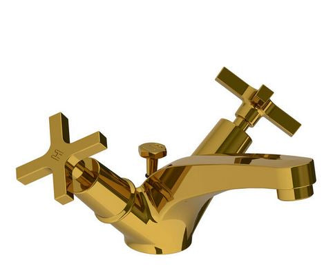 Lefroy Brooks Mackintosh Mono Basin Mixer With Pop-Up Waste - Antique Gold