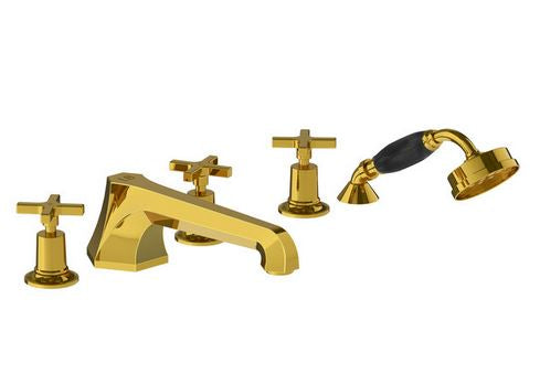 Lefroy Brooks Mackintosh Handle 5 Hole Bath Set with Diverter & Handshower (choose finish)