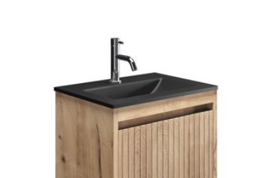 Crosswater Flute 470mm Midnight Black No Tap Hole Basin