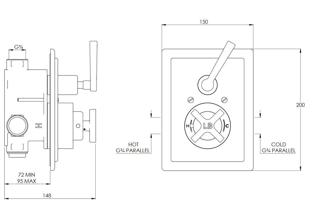 Lefroy Brooks Mackintosh Thermostatic Shower Mixing Valve