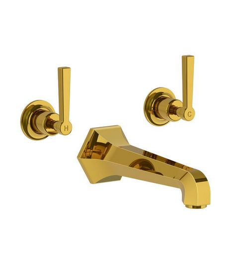 Lefroy Brooks Mackintosh Lever Wall Mounted 3 Hole Bath Mixer Set (choose finish)