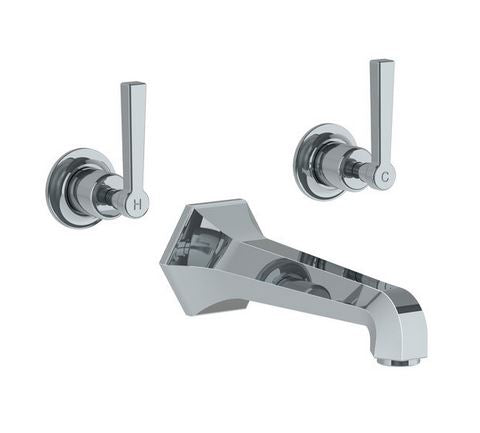 Lefroy Brooks Mackintosh Lever Wall Mounted 3 Hole Bath Mixer Set (choose finish)