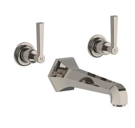 Lefroy Brooks Mackintosh Lever Wall Mounted 3 Hole Bath Mixer Set (choose finish)