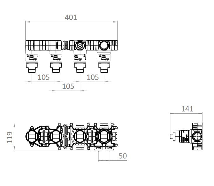 Crosswater Module 2 Outlet Concealed Valve 440