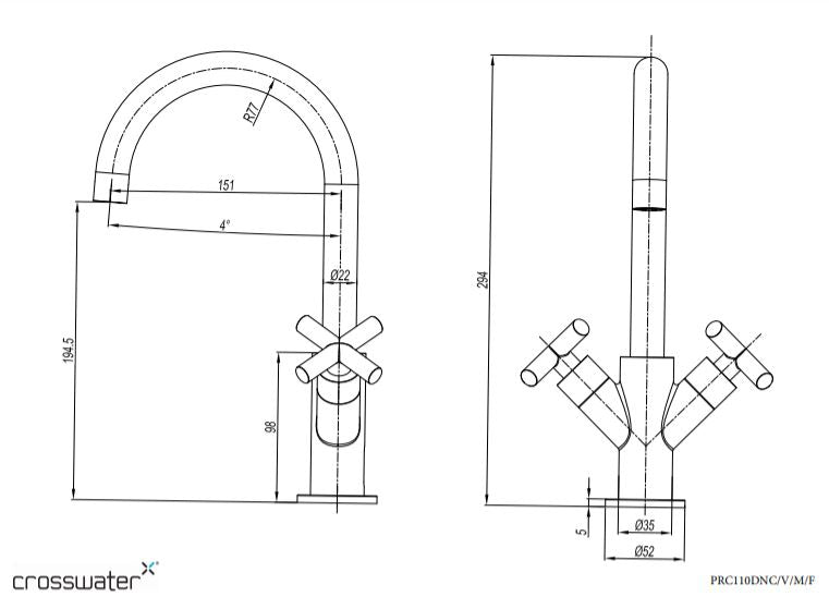 Crosswater MPRO Basin Monobloc Mixer Matt Black – Sale