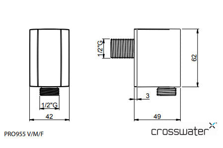 Crosswater MPRO Shower Wall Outlet Slate