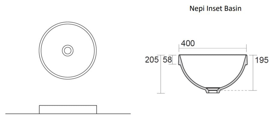 Crosswater Nepi Inset Basin 400 x 400mm