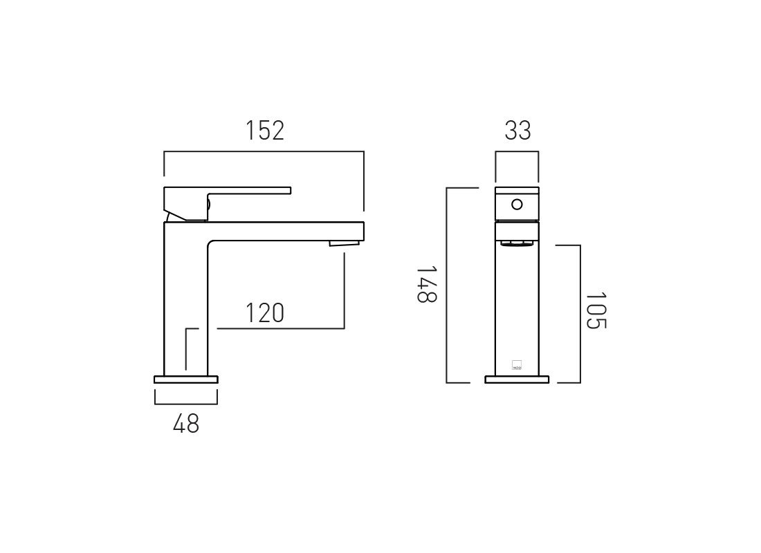 VADO Notion Slimline Mono Basin Mixer