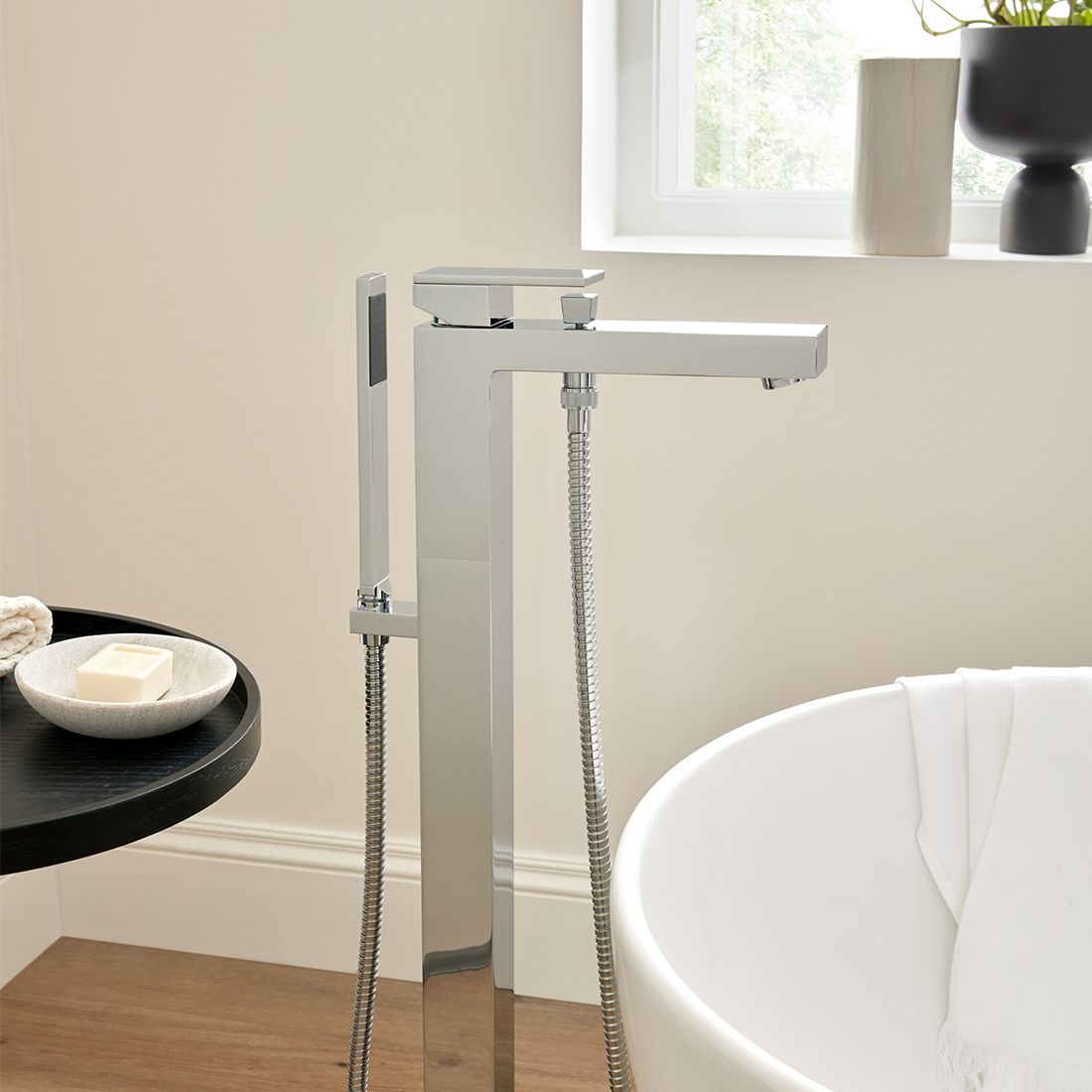 VADO Notion Floor Standing Bath Shower Mixer and Shower Kit
