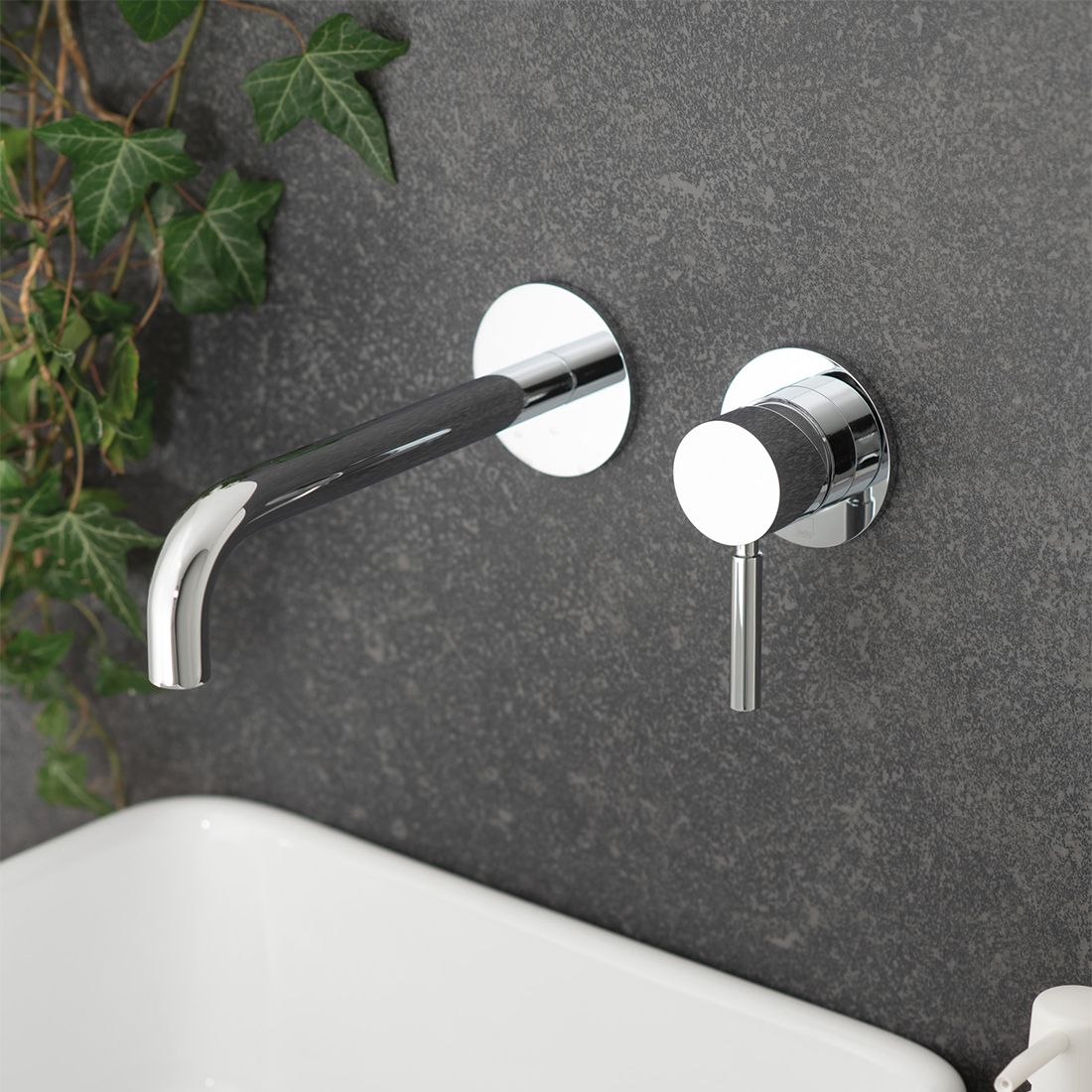 VADO Origins Slimline Wall Mounted Basin Mixer 180mm Spout