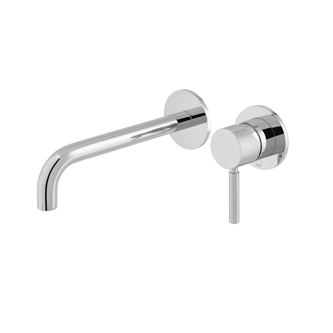 VADO Knurled Accents Slimline Wall Mounted Basin Mixer 180mm Spout