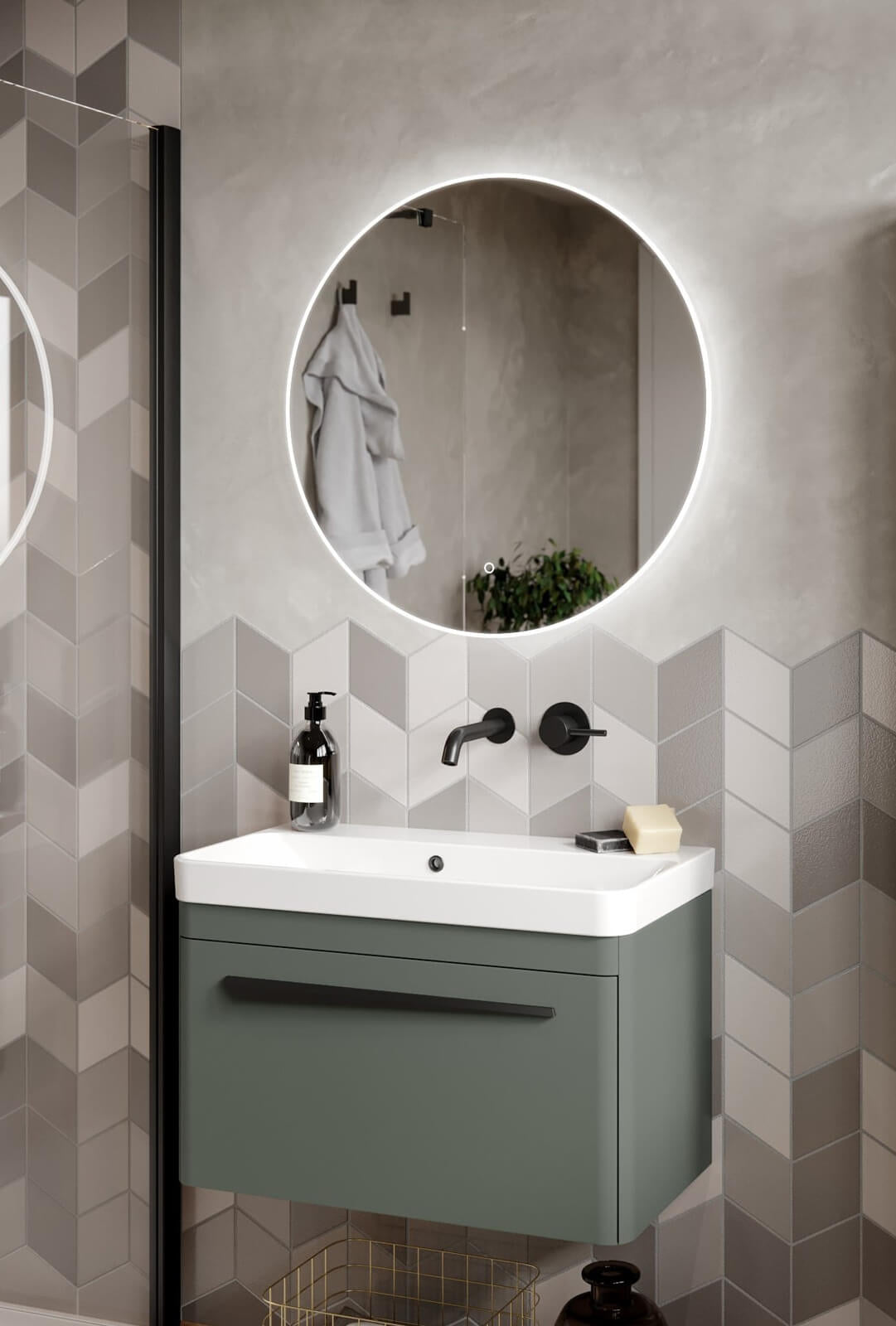 Oska Round LED Mirror 800 x 800mm With Demister