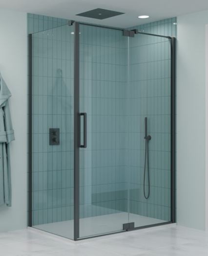 Crosswater Optix 10 Pivot Door with Inline Panel 1200mm Slate