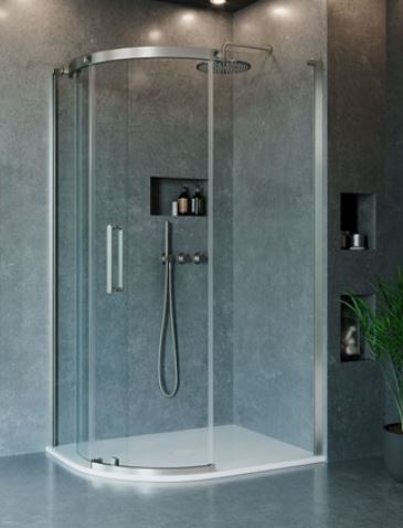 Crosswater Optix 10 Quadrant 1000x800mm Left Hand Brushed Stainless