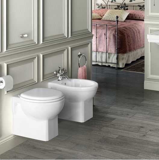 Burlington 355 x 500 x 355mm Round Wall Hung Pan - White