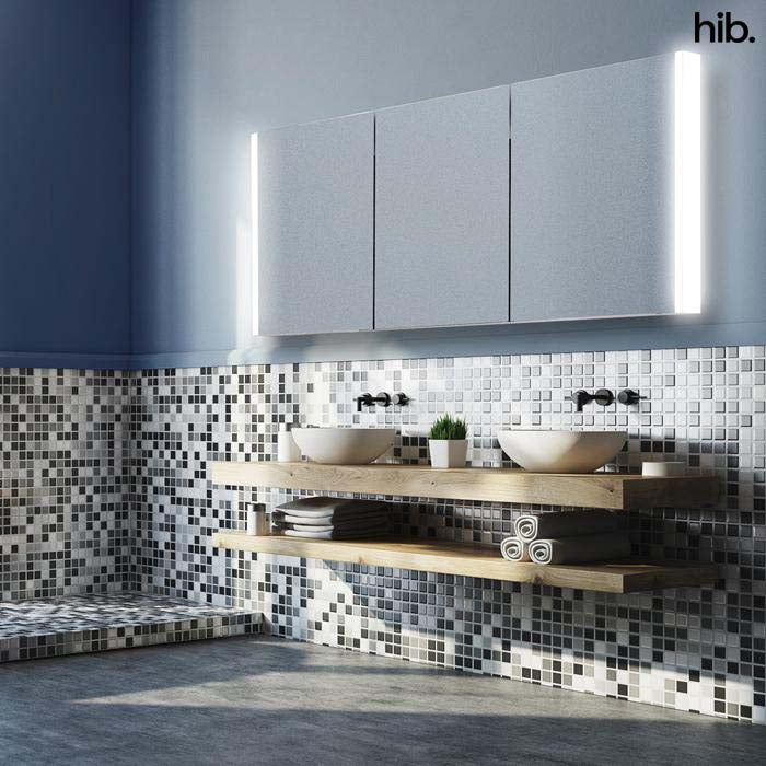 HIB Paragon 120 Mirror Cabinet 1200 x 700mm Rectangular LED Mirror Cabinet With Charging Sockets
