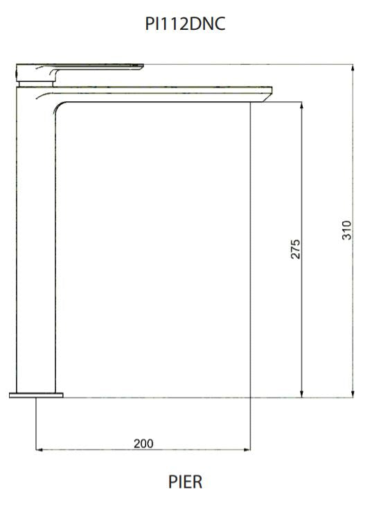 Crosswater Pier Basin Tall Monobloc Basin Mixer - Chrome