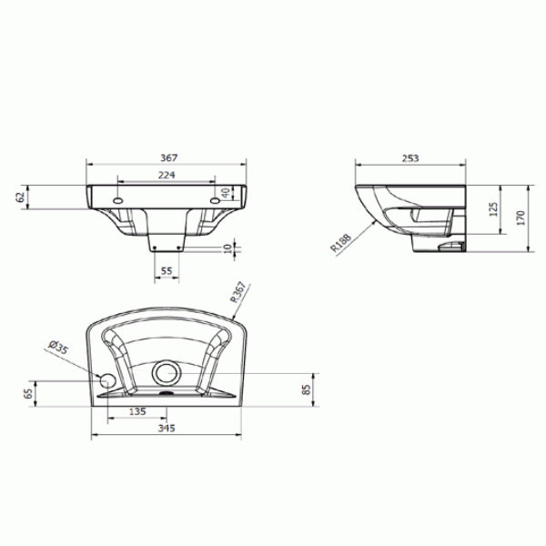 Amp Up Your Space With SW6 G4K Cloakroom Basin 360mm 1TH