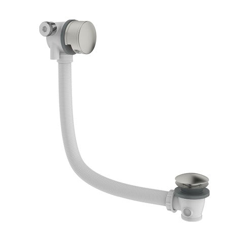 Crosswater Bath Filler with Click Clack Waste-Brushed Stainless Steel