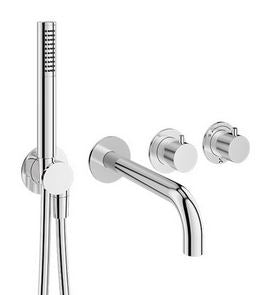 Crosswater MPRO Module 2 Outlet 2 Handle Bath/Shower Trim Set - Chrome