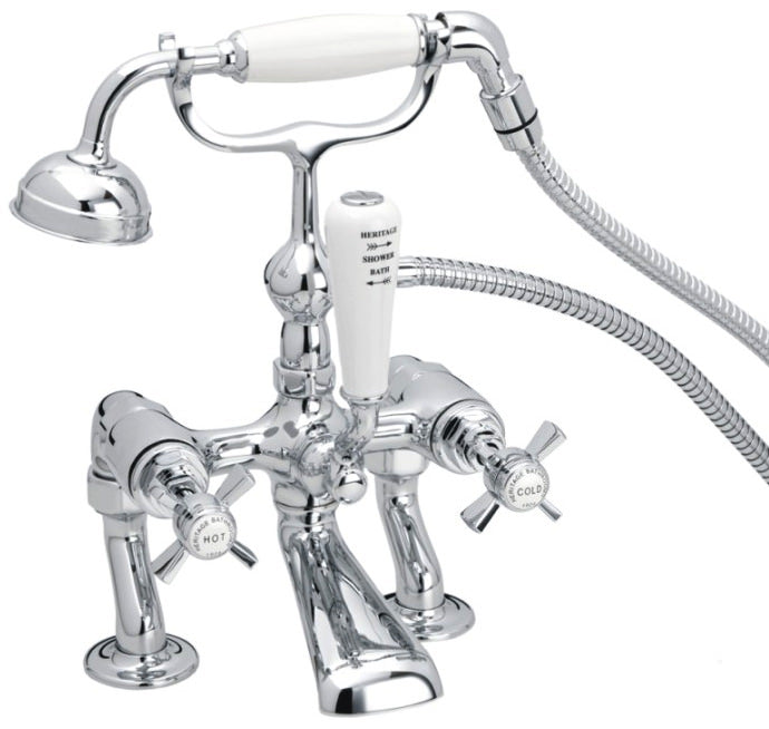 Heritage Dawlish Deck Bath/Shower Mixer (choose finish)