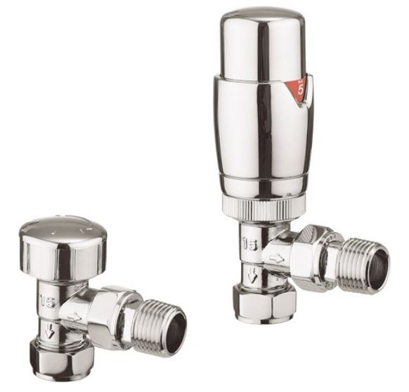 Crosswater MPRO Angled Thermostatic Raidator Valve Chrome