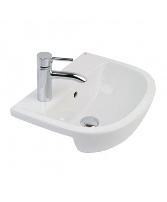 RAK Compact 400mm Semi Recessed Basin 1 Tap-Hole Left Hand
