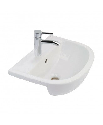 RAK Compact 550mm Semi Recessed Basin 1 Tap-Hole