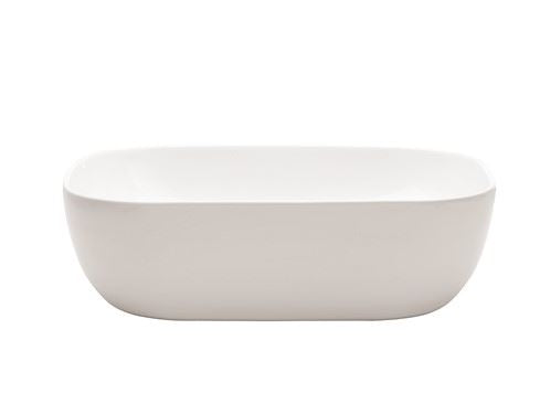 Real 490mm Curved Countertop Ceramic Basin - White