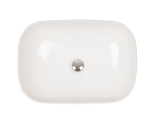 Real 490mm Curved Countertop Ceramic Basin - White