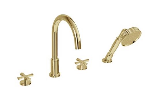 Riviera 4 Hole Bath Set Gold