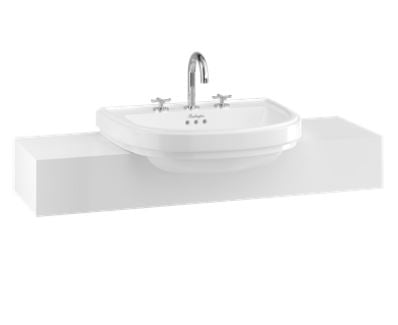 Burlington Riviera 580mm D shape Basin Only- 2 Tap Hole