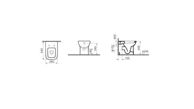Vitra S20 Back To Wall WC Pan White