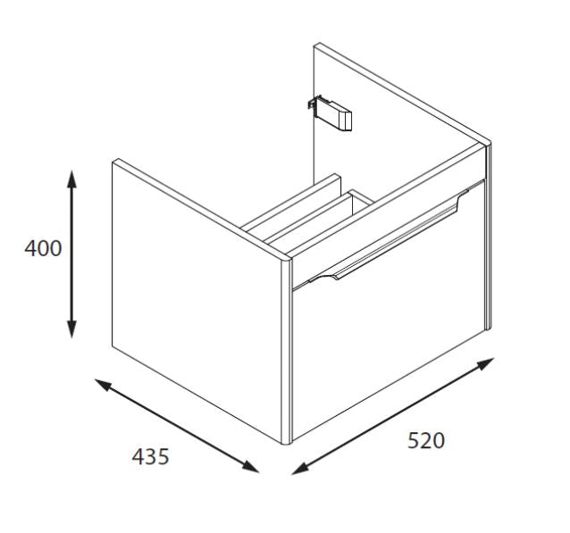 Shoreditch 550mm Wall Mounted Single Drawer Caramel