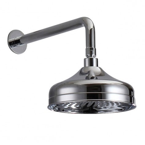 Traditional 200mm Chrome Watering Can Shower Head & Arm